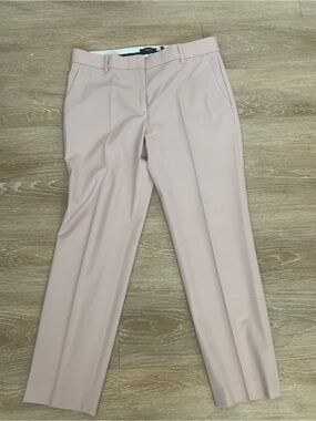 Theory Blush Pink Tailored Slim Straight Wool Dress Pants Size 8